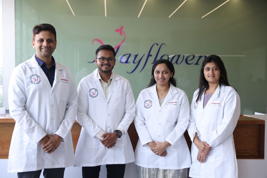 Team of healthcare professionals at Mayflower Clinic, Ahmedabad, enhancing fertility care.